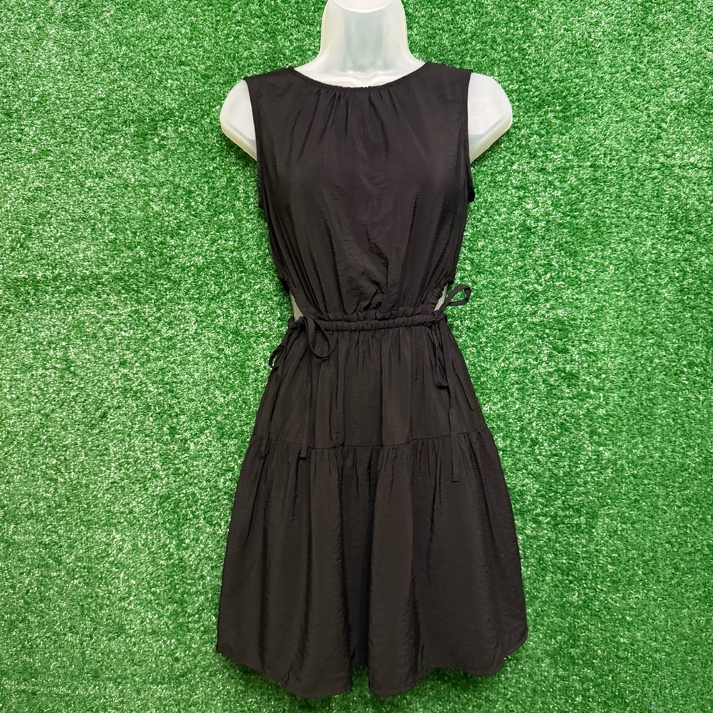 Gap Side Tie Cutout Black Sleeveless Mini Dress